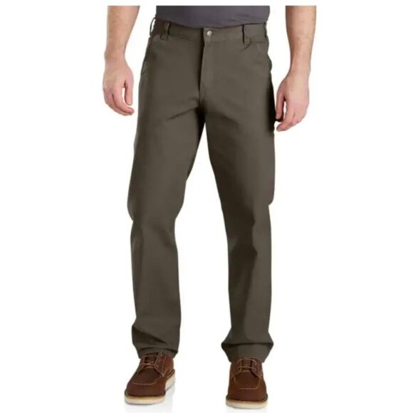 Carhartt Other - Carhartt Mens Relaxed Fit Canvas Work Pants Size 50x32 Olive Green Brown IRR New